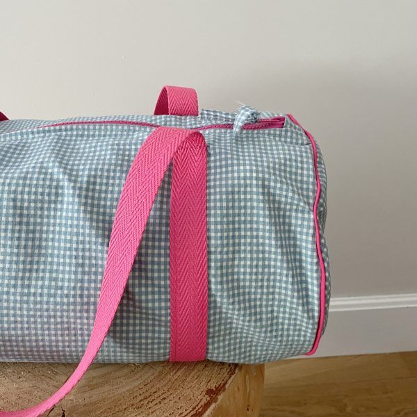 SPORTBAG VICHY VERDE AGUA (personalizable)